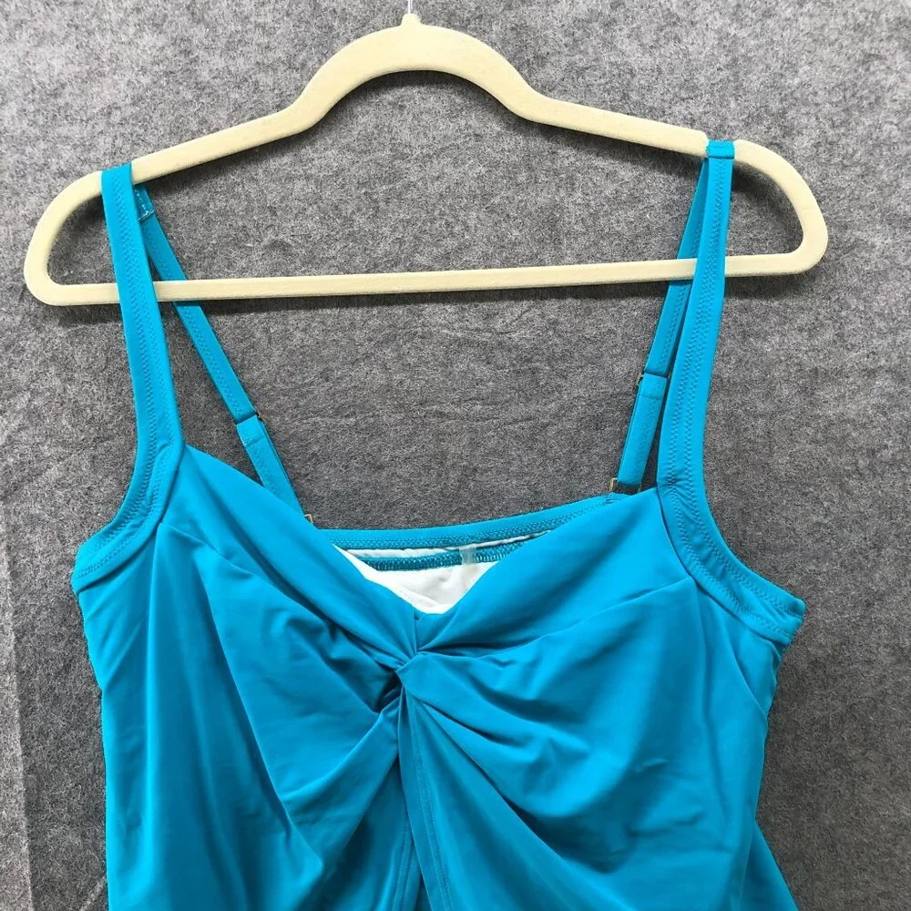 Lands' End Women's Blue Swim Top - Picture 3 of 10